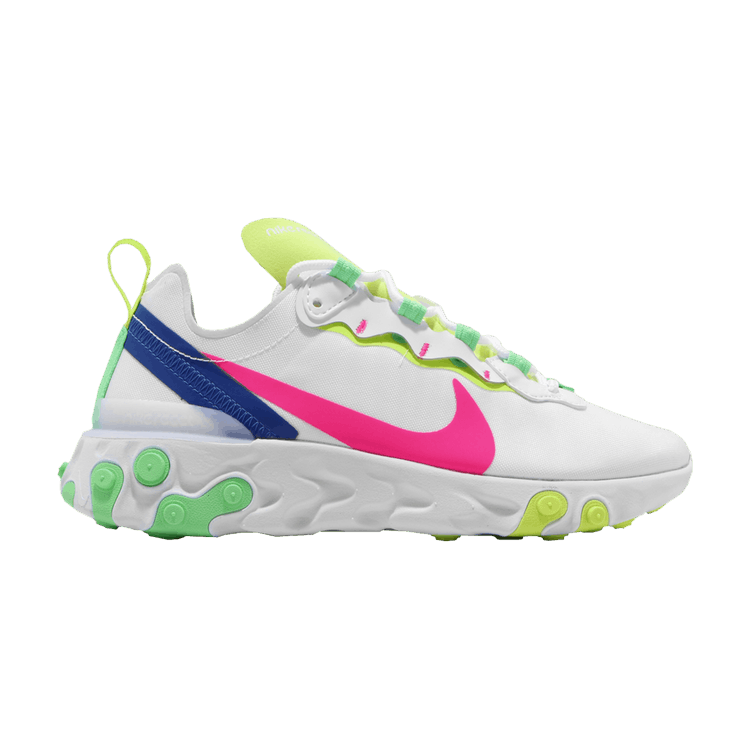 Nike Wmns React Element 55 'Hyper Pink' — White/Hyper Pink/White/Volt