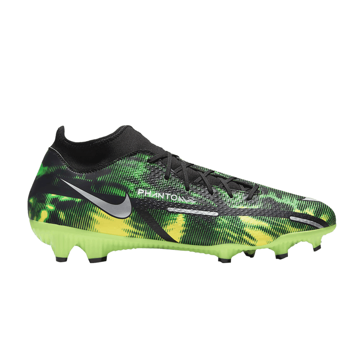 Nike Phantom GT2 Academy DF MG 'Shockwave' — Black/Green Strike/Metallic Platinum