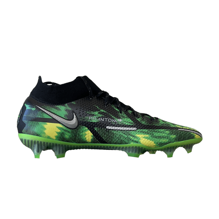 Nike Phantom GT2 Elite DF FG 'Shockwave' — Black/Green Strike/Metallic Platinum
