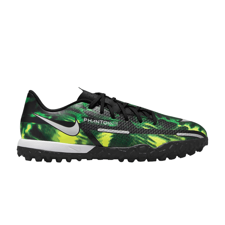 Nike Phantom GT2 Academy TF GS 'Shockwave' — Black/Green Strike/Metallic Platinum