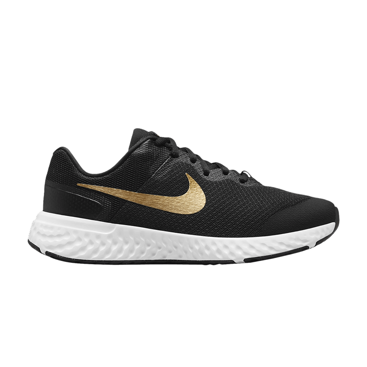 Nike Revolution 6 4E Wide GS 'Black Metallic Gold'