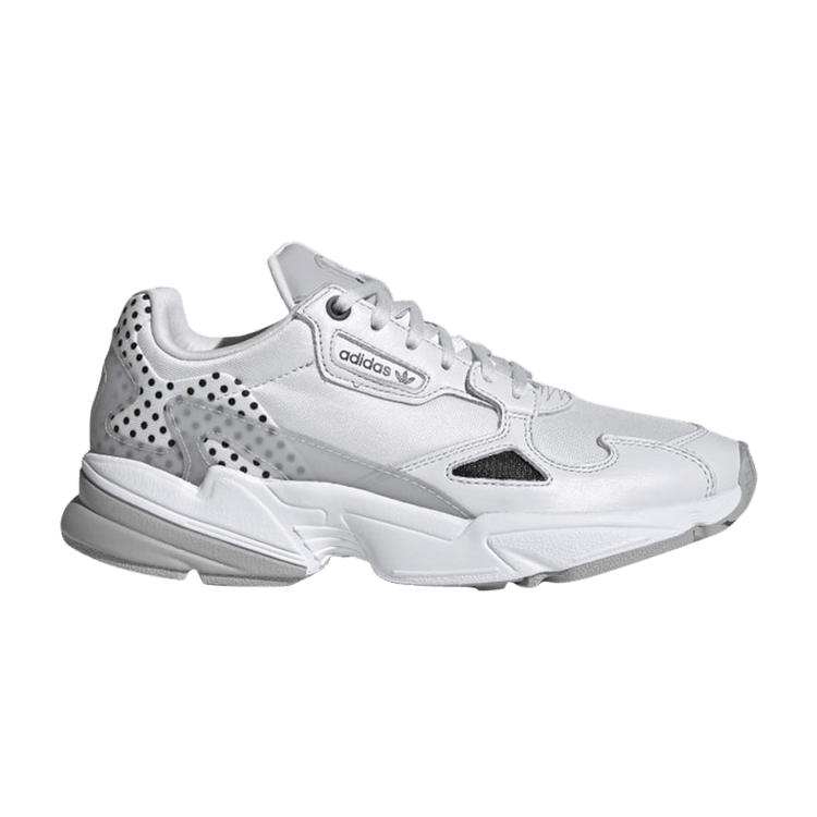 Adidas Wmns Falcon 'Crystal White Polka' — Crystal White/Core Black/Grey Two