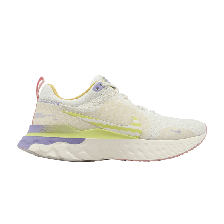 Nike Wmns React Infinity Run Flyknit 3 'Sail Solar Flare' — White/Sail/Solar Flare/Medium Soft Pink/Light Lemon Twist