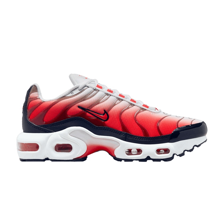 Nike Air Max Plus GS 'Fire' — White/Light Crimson/Black