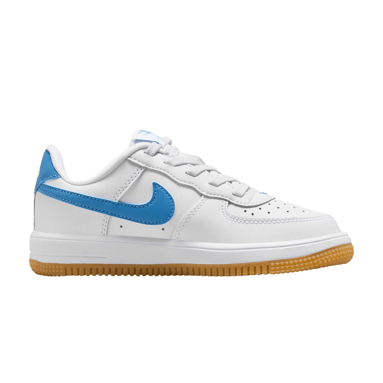 Nike Force 1 Low EasyOn PS 'White Blue Beyond Gum' — White/Gum Light Brown/Blue Beyond