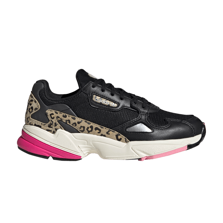 Adidas Wmns Falcon 'Leopard' — Core Black/Off White/Shock Pink