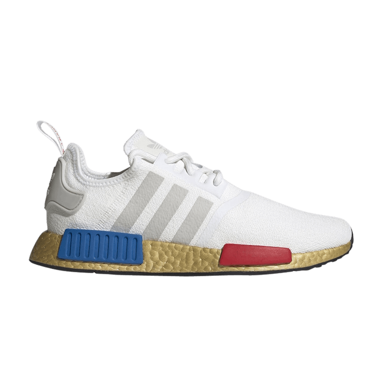 Adidas NMD_R1 'OG Gold Boost' — Cloud White/Lush Red/Lush Blue