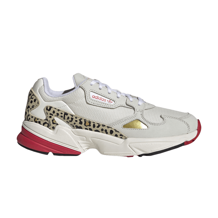 Adidas Wmns Falcon 'Leopard' — Chalk White/Off White/Scarlet