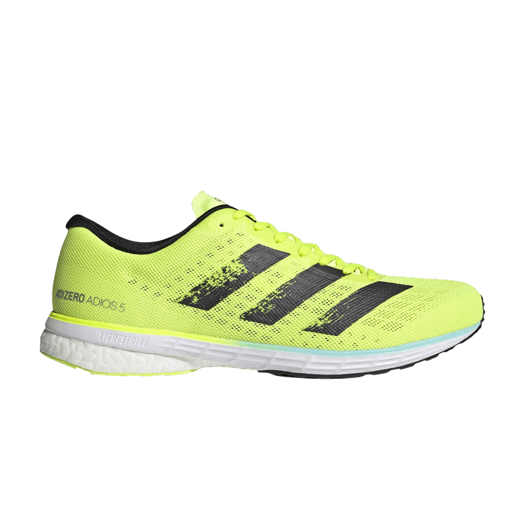 Adidas Adizero Adios 5 'Solar Yellow' — Solar Yellow/Core Black/Clear Aqua
