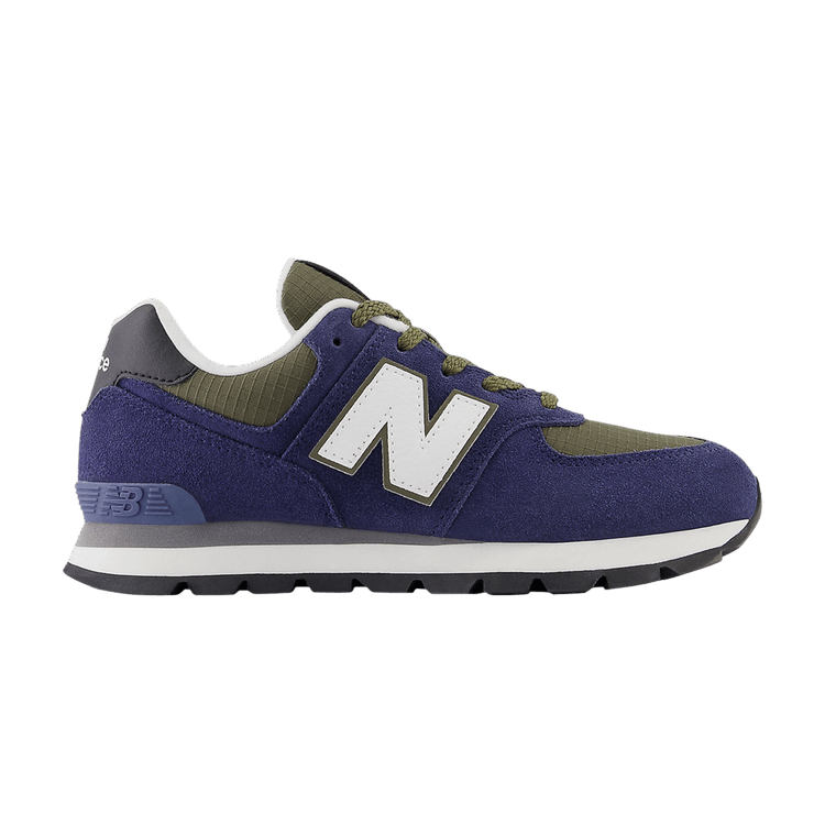 New Balance 574 Big Kid 'Team Navy Dark Moss' — Team Navy/Dark Moss