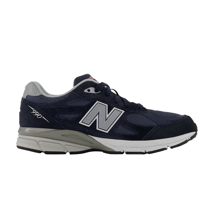New Balance 990v3 Big Kid Wide 'Navy' — Navy/Grey