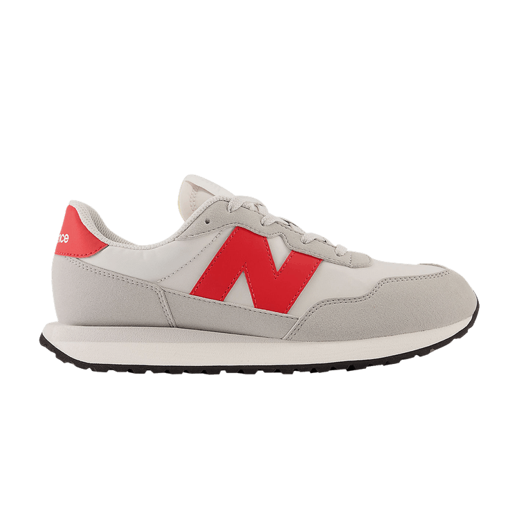 New Balance 237 Big Kid Wide 'Concrete True Red' — Concrete/True Red
