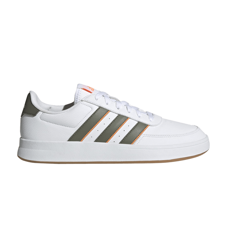 Adidas Breaknet 2.0 'White Olive Strata' — Cloud White/Olive Strata/Screaming Orange