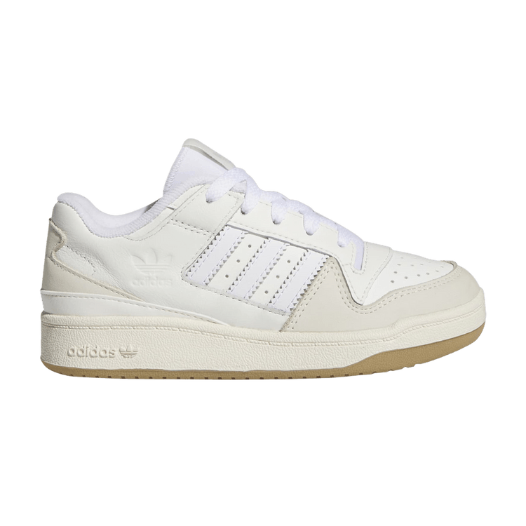 adidas Forum Low J 'Chalk White Gum' — Chalk White/Cloud White/Cloud White