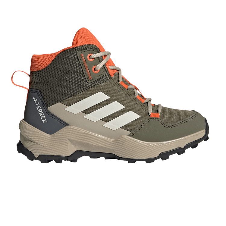 Adidas Terrex AX4R Mid K 'Olive Strata Impact Orange' — Olive Strata/Wonder White/Semi Impact Orange