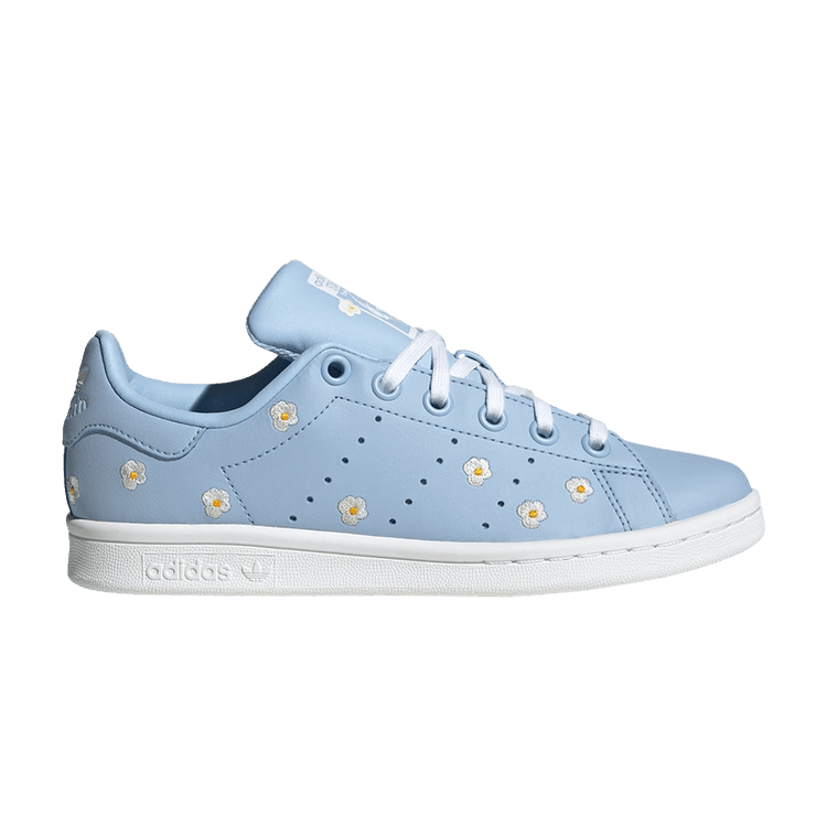 Adidas Stan Smith J 'Floral Embroidery - Clear Sky' — Clear Sky/Cloud White/Cloud White