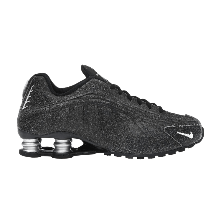 Nike Shox R4 'Black Distressed Leather' — Black/Sail/Light Smoke Grey/Metallic Silver