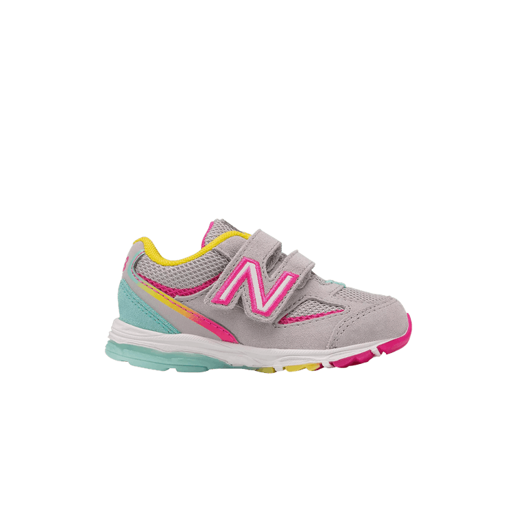 New Balance 888v2 Hook & Loop Toddler 'Grey Rainbow' — Grey/Rainbow