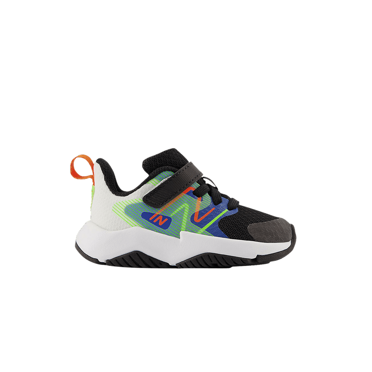 New Balance Rave Run v2 Bungee Lace Top Strap Toddler X-Wide 'Black Cobalt Greene' — Black/Cobalt/White