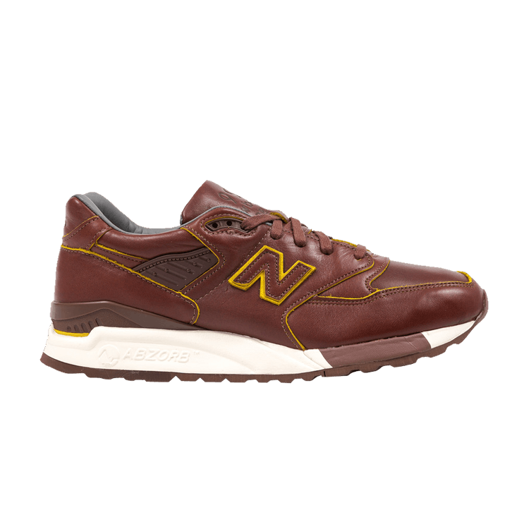 Horween Leather Co. x New Balance 998 Made in USA 'Brown Yellow' — Brown/White
