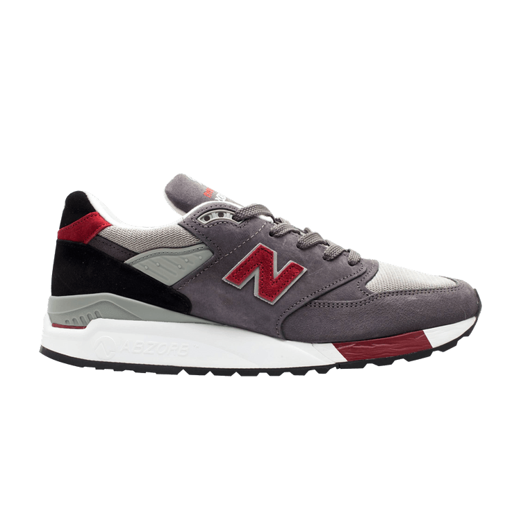New Balance 998 Made in USA 'Grey Burgundy Black' — Grey/Burgundy/Black