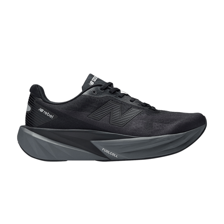 New Balance FuelCell Rebel v5 'Black Castlerock' — Black/Castlerock/Silver Metallic