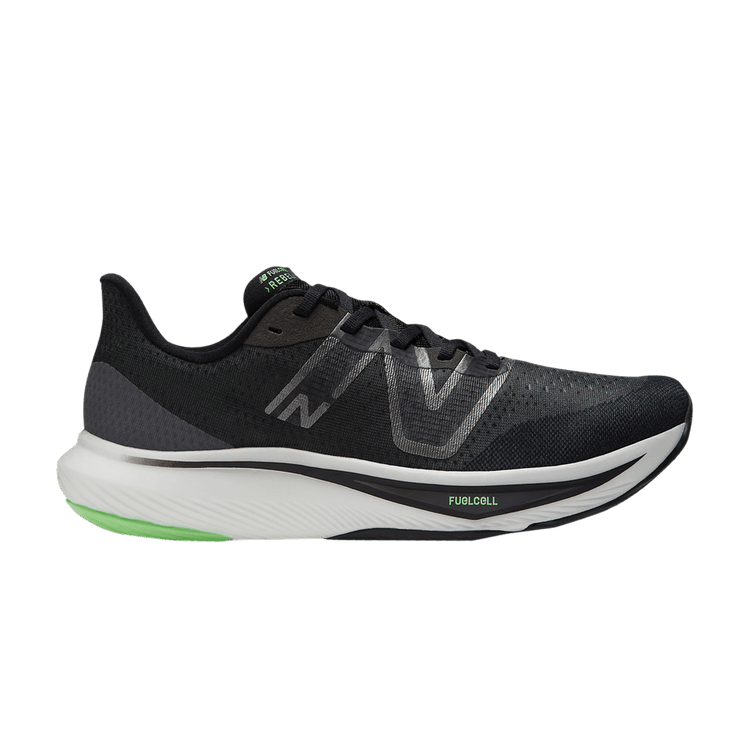 New Balance FuelCell Rebel v3 2E Wide 'Black Vibrant Spring' — Black/Infinity Blue/Vibrant Spring