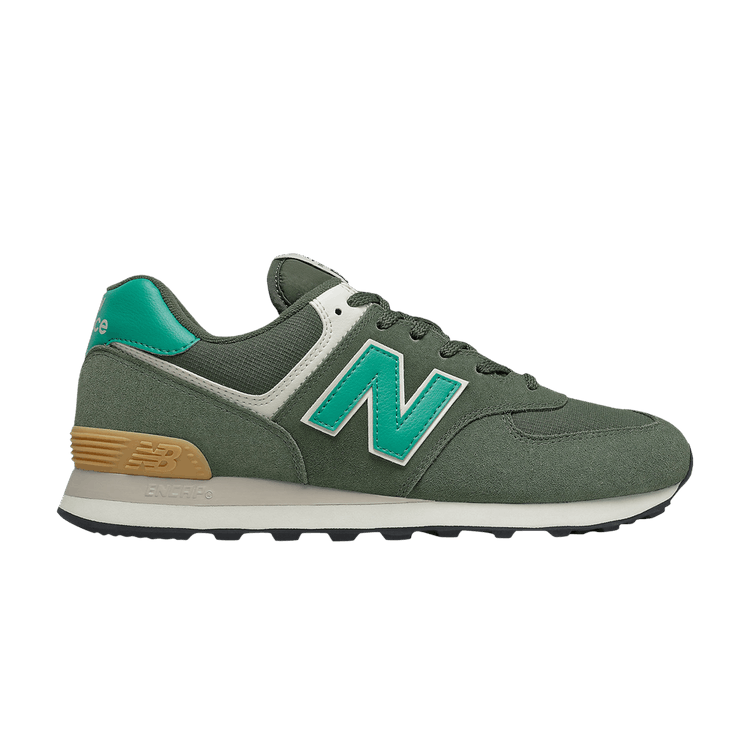 New Balance 574 2E Wide 'Black Spruce' — Black Spruce/Emerald Sky
