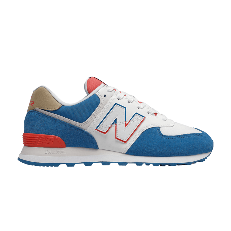 New Balance 574 'Split Sail - Mako Blue' — Mako Blue/Toro Red