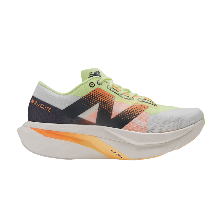 New Balance FuelCell SuperComp Elite v4 'White Lime Mango' — White/Bleached Lime Glow/Hot Mango