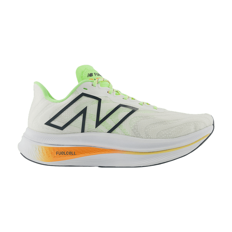 New Balance FuelCell SuperComp Trainer v2 'White Lime Hot Mango' — White/Bleached Lime Glow/Hot Mango