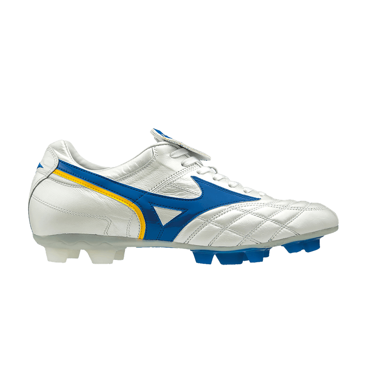 Mizuno Wave Cup Legend 'White Blue Yellow' — White/Blue/Cyber Yellow
