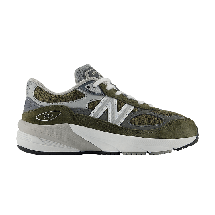 New Balance 990v6 Little Kid 'True Camo' — Olive/Grey