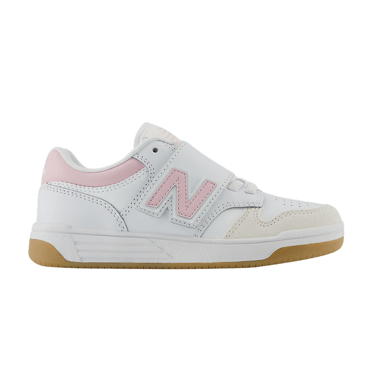 New Balance 480 Hook & Loop Little Kid Wide 'Orb Pink' — White/Orb Pink