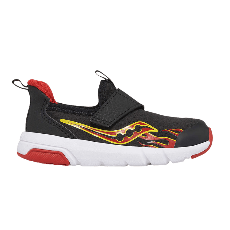 Saucony Breeze Slip-On Little Kid 'Flames' — Black/Red