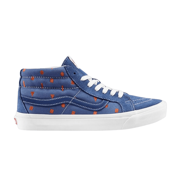 Vans OG Sk8-Mid LX 'Embroidery Stellar' — Geometric Blue/True White